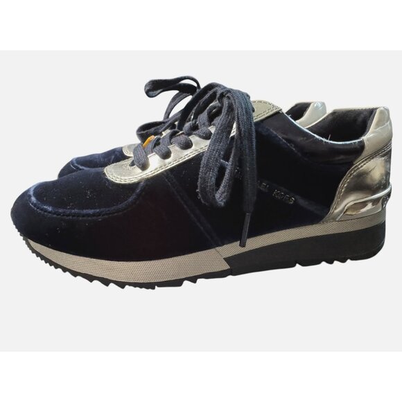 Michael Kors Royal Blue Velvet Tennis Shoe Size‎ 7.5 NWOB - Picture 5 of 11